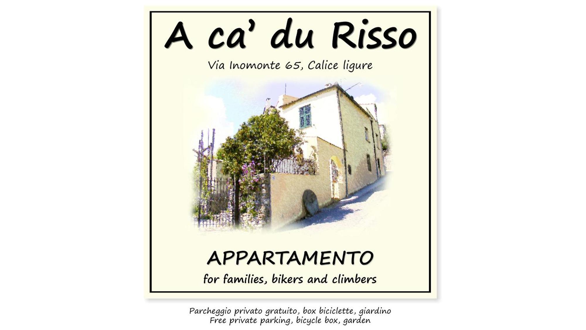 A Ca' Du Risso - Appartamento - Sea & Outdoor For Families, Bikers And Climbers Calice Ligure Exterior photo